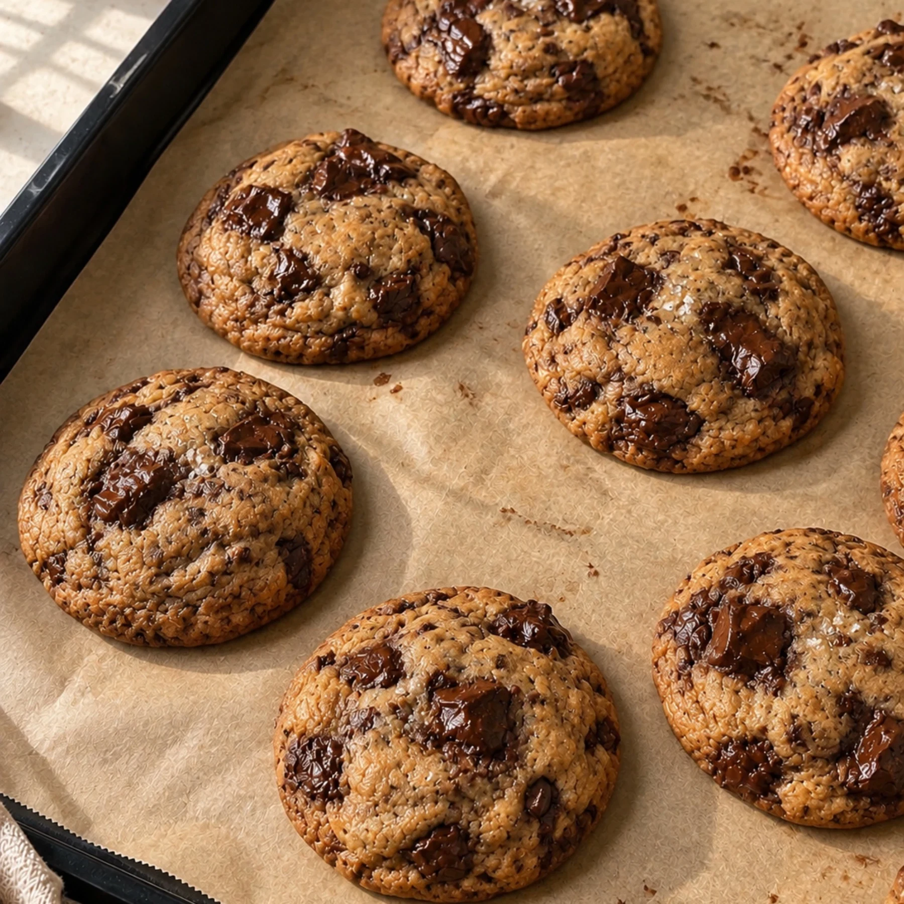 Sourdough brown butter cookies with dark chocolate - 6 pcs